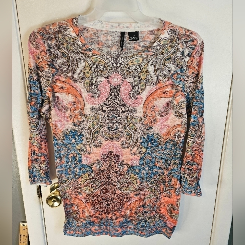 New Directions Women's Size Medium Embellished Top Casual